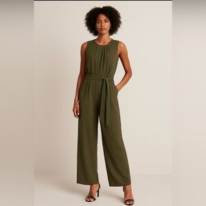 Calvin Klein Olive Green Sleeveless Jumpsuit